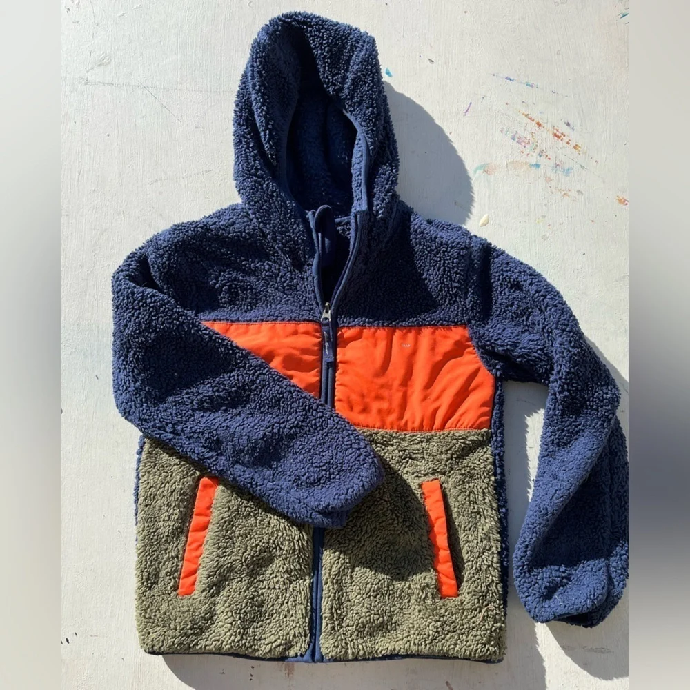 Kid's Eddie Bauer Jacket Multicolor Fleece M‎ Soft Full Zip Outdoor Visibility